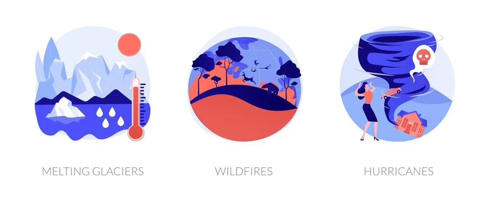 Global warming consequences vector concept metaphor. イラスト素材