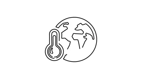 Global warming earth temperature climate change animation Stock Footage 274689582