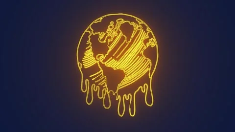Global warming effects on environment planet earth melting with temperature rise Stock Footage 264961164