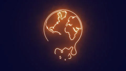 Global warming effects on Planet earth heating with extreme temperature of earth Stock Footage 241836958