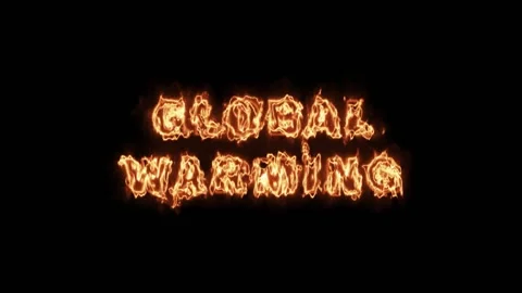 Global Warming Fire Text Animation - 3D Render Stock Footage 164566211