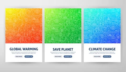 Global Warming Flyer Concepts Stock Illustration