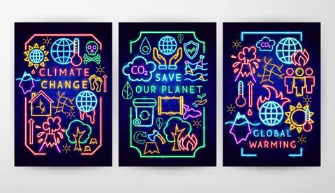 Global Warming Flyer Concepts Stock Illustration