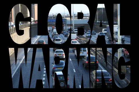 Global warming with freeway Stock Illustration