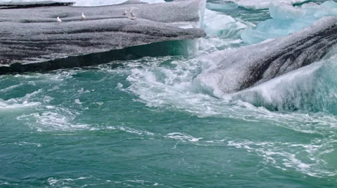 Global warming glacier melt Stock Footage