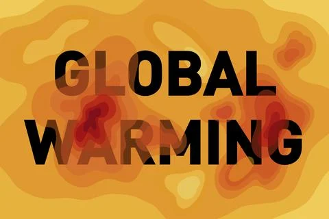 Global warming Heatmap - map showing area and zone of heat and high temperature Stock Illustration