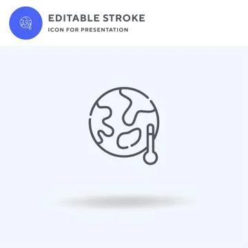 Global Warming icon vector, filled flat sign, solid pictogram isolated on whi 스톡 일러스트