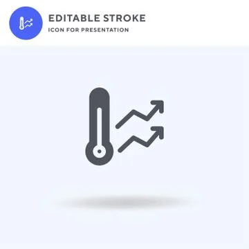 Global Warming icon vector, filled flat sign, solid pictogram isolated on whi Stock Illustration