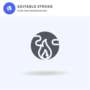 Global Warming icon vector, filled flat sign, solid pictogram isolated on white Stock Illustration