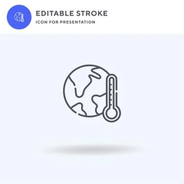 Global Warming icon vector, filled flat sign, solid pictogram isolated on white Stock Illustration