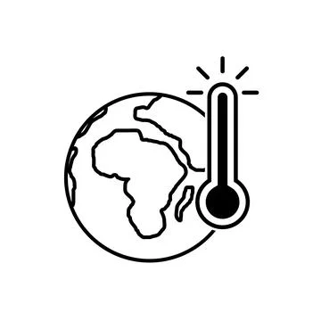 Global warming icon vector global with thermometer symbol for graphic design, Stock-Illustration