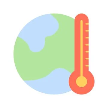 Global Warming icon vector image. Illustrazione stock