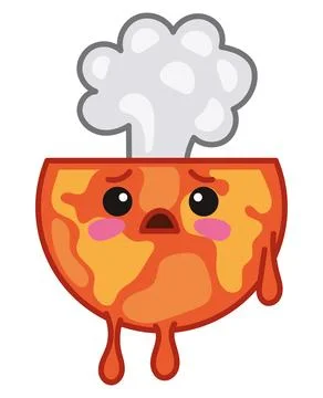 Global warming illustration of the world exploding Stock Illustration