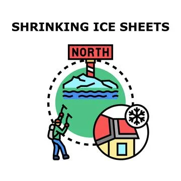 Global warming impacting arctic ice sheets and environment Stock-Illustration