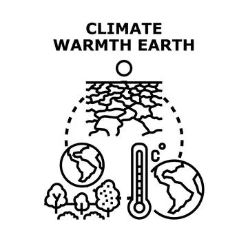 Global warming impacting environment causing climate change Stock Illustration