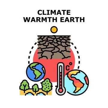 Global warming impacting environment causing climate change Stock Illustration