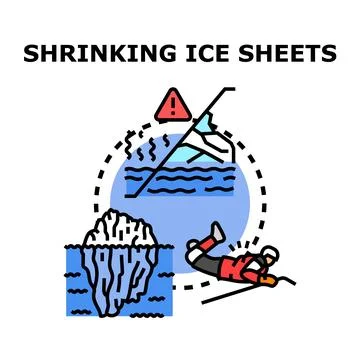 Global warming impacting melting ice sheets ecosystem Stock Illustration