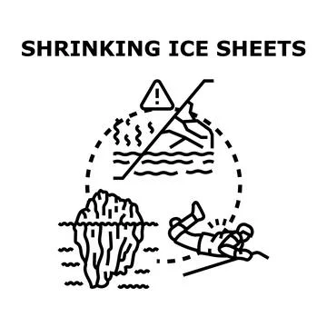 Global warming impacting melting ice sheets ecosystem Stock Illustration