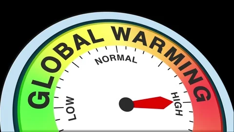Global Warming Level Text or Word  Low and Normal to High Meter Concept Stock-Footage 284407377