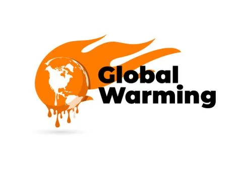 Global warming logo. Global warming, Earth globe melting. Stock-Illustration