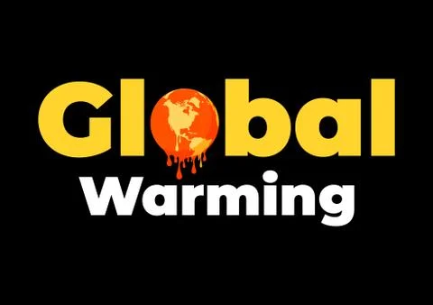 Global warming logo. Global warming, Earth globe melting. Stock Illustration