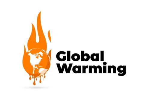 Global warming logo. Global warming, Earth globe melting. Stock-Illustration