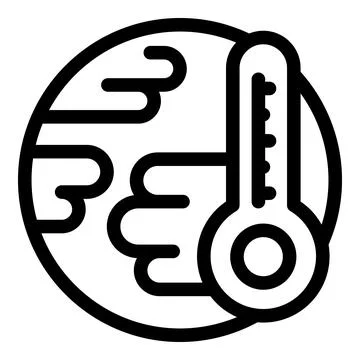 Global warming measuring earth temperature with thermometer icon Stock Illustration