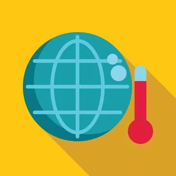 Global warming measuring planet temperature with thermometer icon Stock Illustration