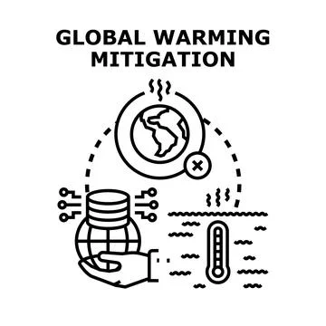 Global warming mitigation efforts protecting planet ecosystem Stock Illustration