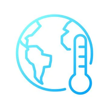 Global warming pixel perfect gradient linear vector icon Ilustração Stock
