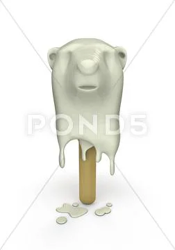 Global warming polar bear popsicle Stock Illustration