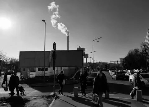Global warming - pollution above Bucharest Photos