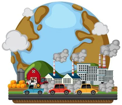 Global warming from pollution gas Ilustración de archivo