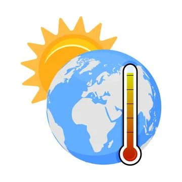 Global warming problem, high temperature on planet Stock Illustration