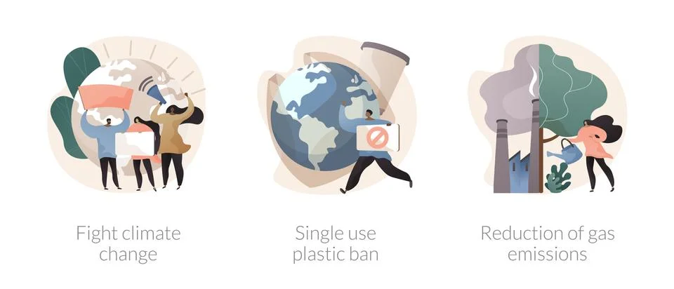 Global warming problems solutions vector concept metaphors Stock Illustration