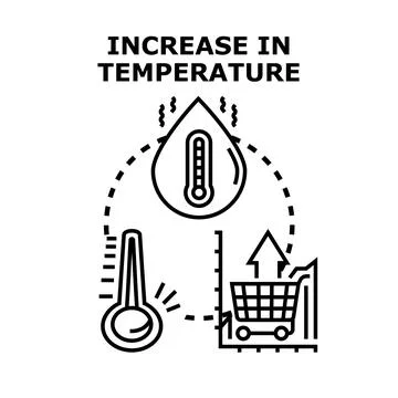 Global warming temperature increasing causing climate change concept Illustrazione stock