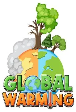 Global warming text banner design Stock Illustration