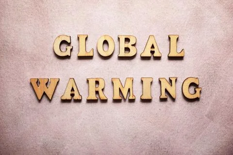 Global warming text Stock Photos