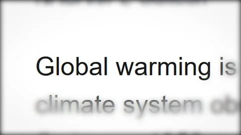 Global warming title on lines of electronic text publications. Stock-Footage 166573652