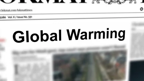 Global Warming title written newspaper. Stock Footage 233087927