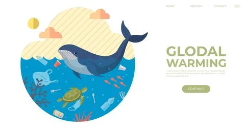Global warming vector illustration. Conservation, rallying cry against enviro Stock Illustration