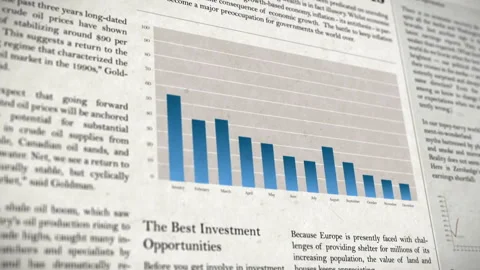 Global Warming Warning Newspaper and Graphs Stock Footage 154936194