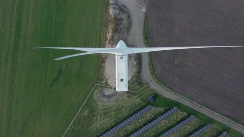 Global Warming Wind turbine Solar panels Green Sustainable Energy Power crisis Stock Footage 208405387