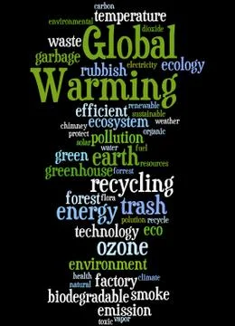 Global Warming, word cloud concept Illustrazione stock