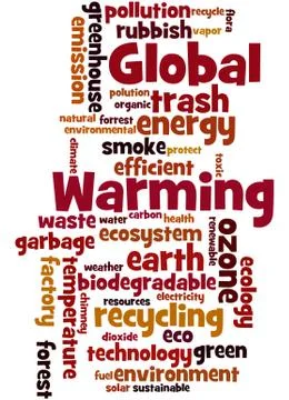 Global Warming, word cloud concept Illustrazione stock