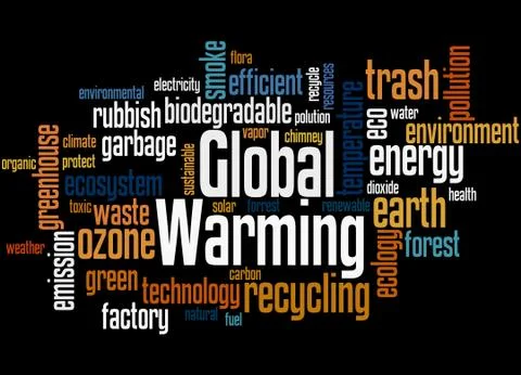 Global Warming, word cloud concept Illustrazione stock