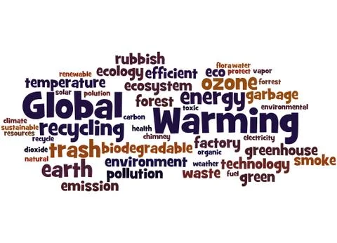Global Warming, word cloud concept Illustrazione stock