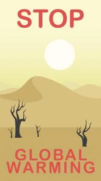Global warming, world environment day vertical illustration. Earth Day, Comba Stock Illustration