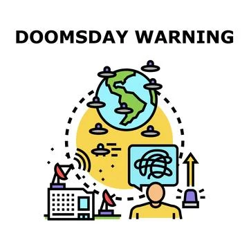 Global warning about unknown objects surrounding earth Illustrazione stock