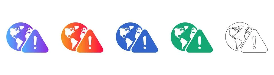 Global Warning Alert Icon Set Stock-Illustration